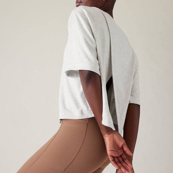 Athleta Bliss Sweatshirt Tee - Heather Gray - Size Medium - Picture 5 of 6